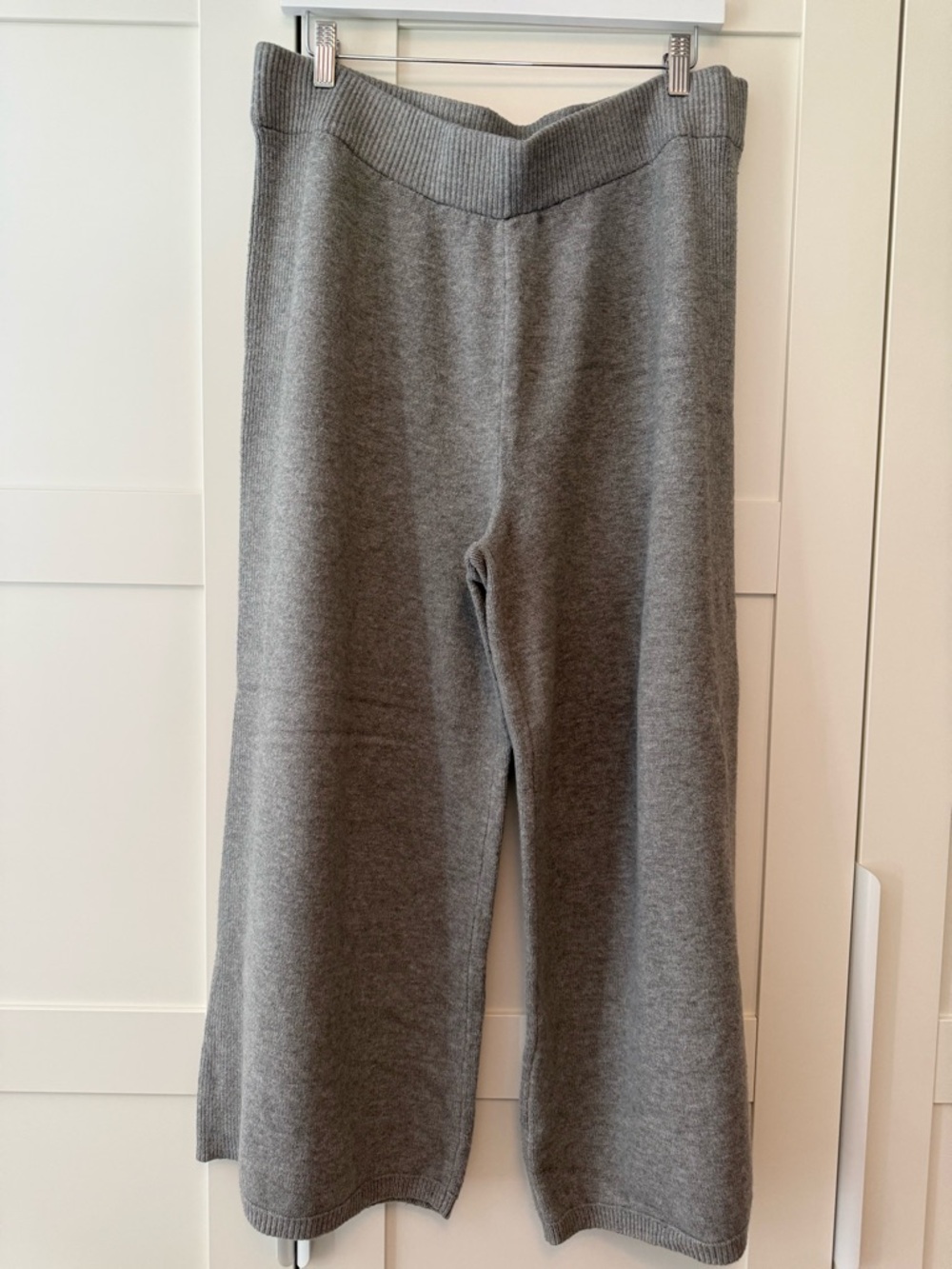 A New Day Heather Gray Cropped Wide Leg Pants, XL